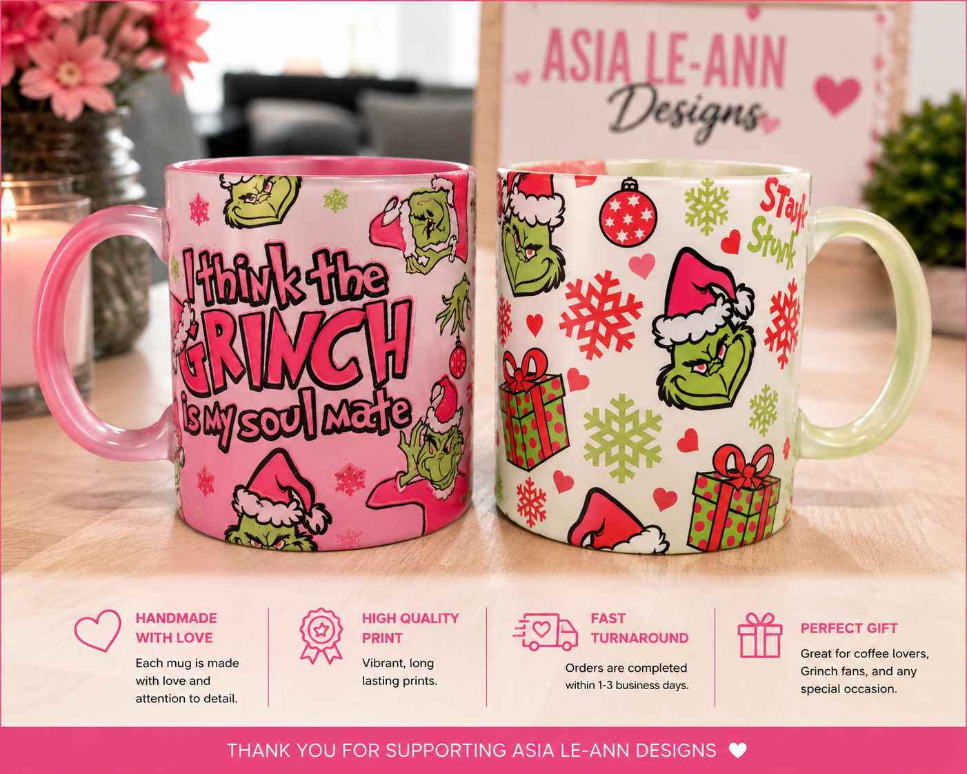 Grinch Inspired Mugs ☕✨